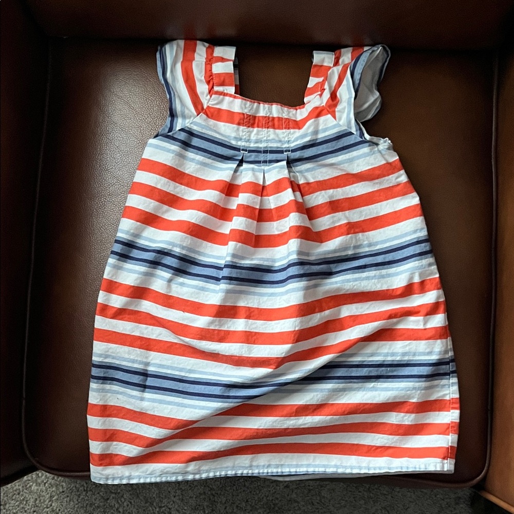 Gymboree Striped Sleeveless Dress - Orange, Navy & White